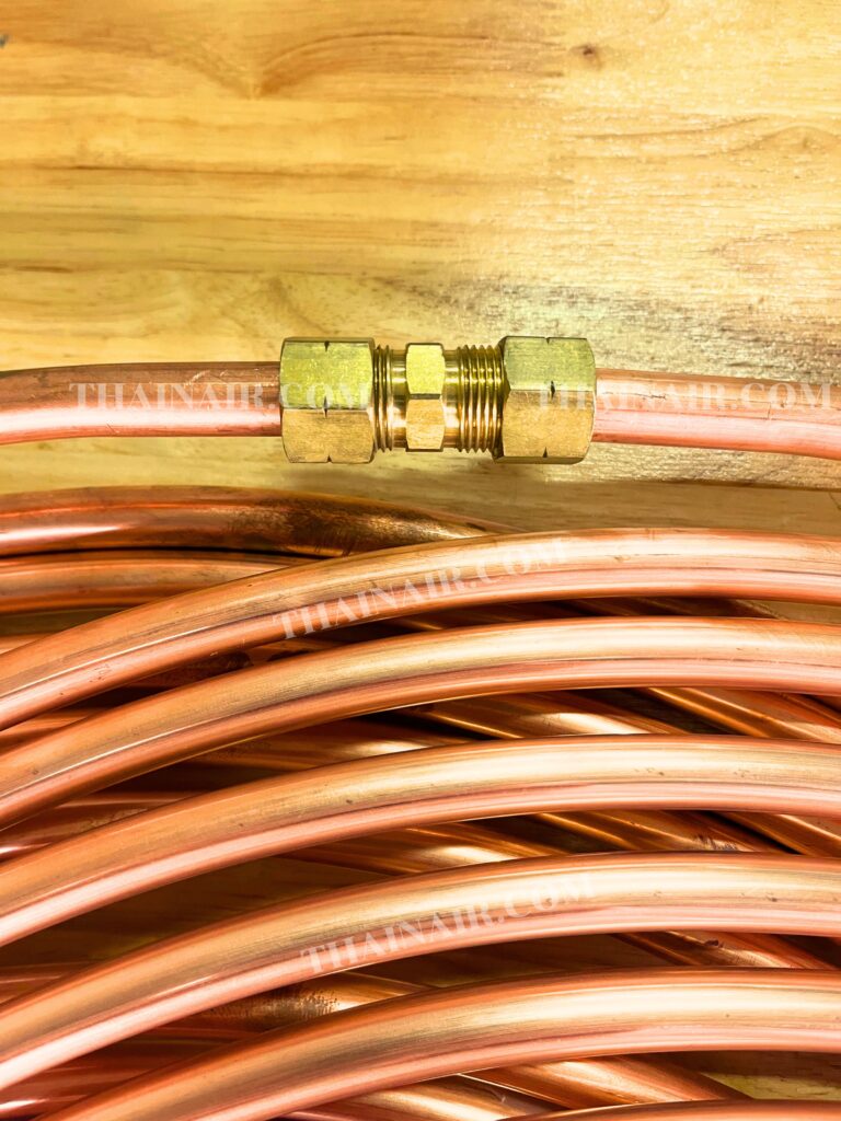 ยูเนี่ยน ตาไก่ทองเหลือง ต่อกับ ท่อทองแดง 6 มิล ยูเนี่ยน ตาไก่ทองเหลือง ต่อกับ ท่อทองแดง 6 มม