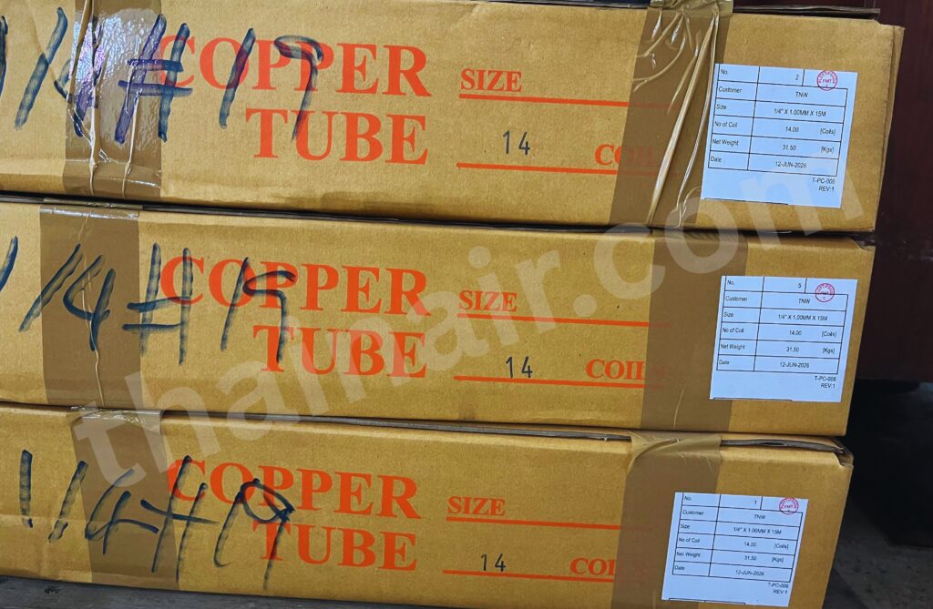 ท่อทองแดง ม้วน หนา เบอร์ 19 ASTM B280 หนา 1.0 มม ท่อทองแดง ม้วน หนา เบอร์ 19 ASTM B280 หนา 1.0 mm